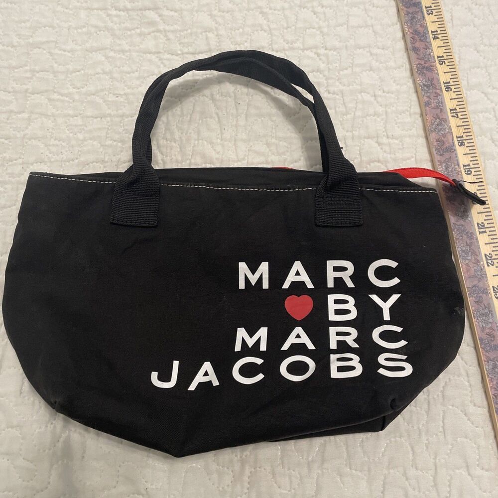 MARC BY MARC JACOBS Mini Tiny Zip Canvas Tote Bag Handbag Purse Black